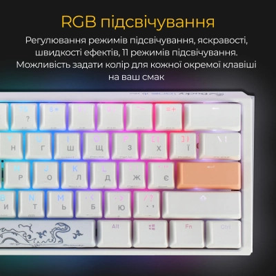 Клавіатура Ducky One 3 Mini Cherry MX Red RGB UA USB White (DKON2161ST-RUAPXPWWWSC1) Вінниця - фото 9