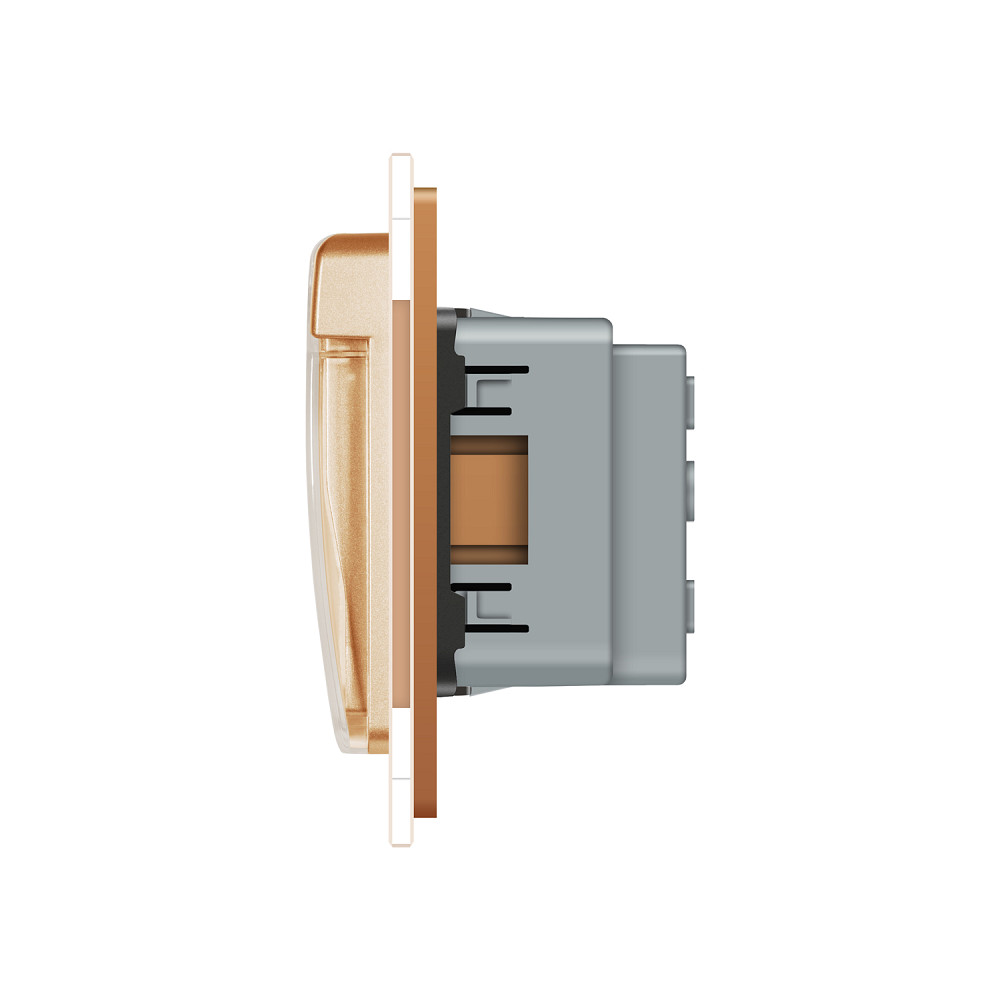 LIVOLO Електрична розетка вологозахисна з кришкою IP44 з заземленням, LIVOLO, золота, скляна ра Коломия - фото 6