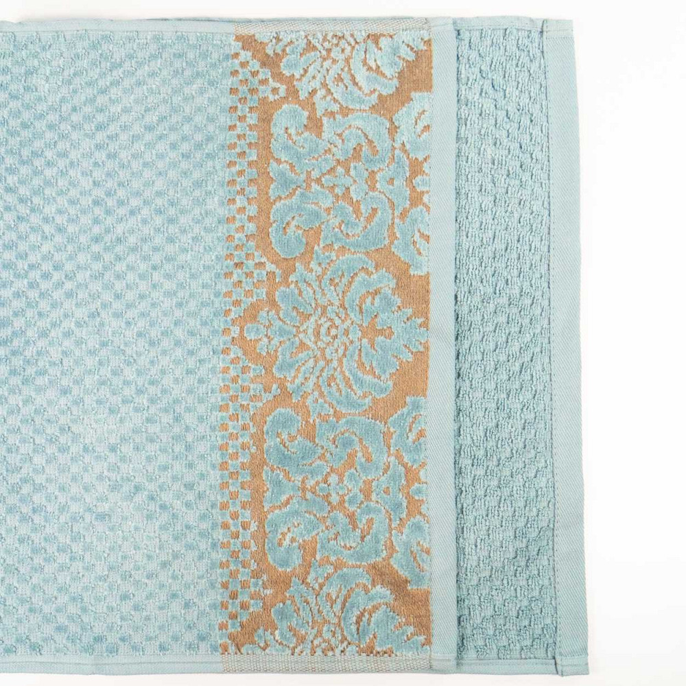 Банное махровое полотенце 70x140см Damask Премиум качества Жаккардовое с велюром 550г/м2 (Мятный) Сумы - изображение 2