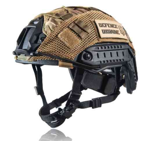 Тактическая каска шлем FAST NIJ IIIA (Черная) + кавер (Мультикам) размер L Винница