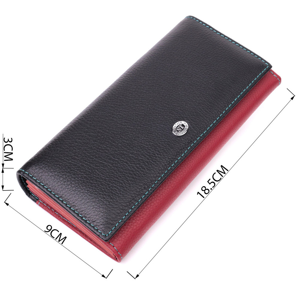 Місткий гаманець для прекрасних жінок із натуральної шкіри ST Leather 22517 Різнокольоровий Київ - фото 6