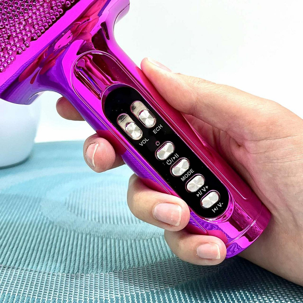 Мікрофон бездротової караоке bluetooth USB акумулятор TF слот 25см Фіолетовий (L20) Чернігів - фото 7