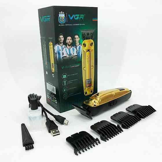 Машинка для стрижки волос VGR V-904, беспроводная, LED-дисплей, лезвия нержавеющая сталь, 4 насадки. Одесса