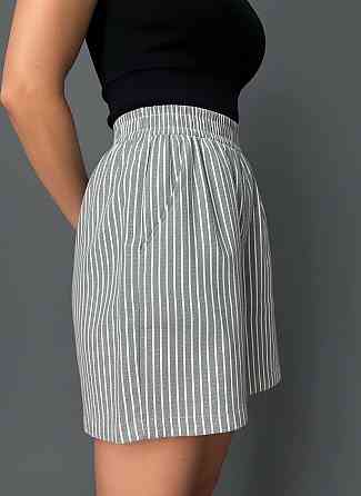 Шорти жіночі A-NIUSHOW 30129 в смужку бавовняні на резинці мом сірі, сірий, S Київ