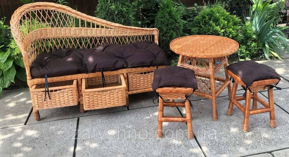 Мебель плетеная: диван, стол и табуретки Киев - изображение 9