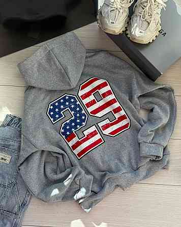 Жіноча тепла повсякденна худі з принтом трьохнитка на флісі Одеса