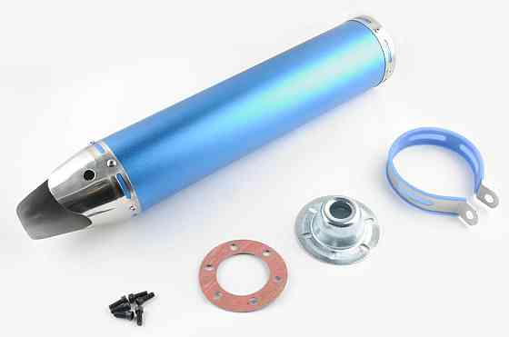 Глушник (тюнінг) 420*10 см, кріп. Ø78mm (нержавіюча сталь, синій, прямоток, ) Мукачево