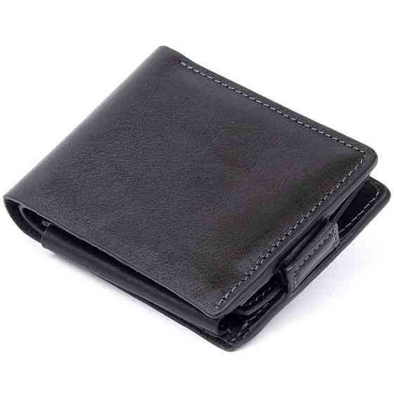 Портмоне горизонтальное Amico на магните на два отделения Черное (GRANDE PELLE) Киев