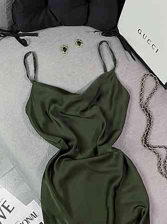 Жіноче романтичне елегантне плаття шовк Хакі, 44/46 Одеса