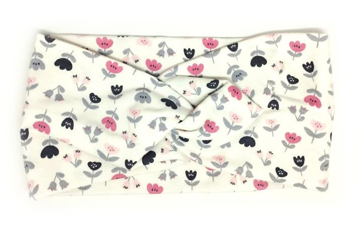 Жіноча біла пов'язка на голову з квітами. Київ - фото 1