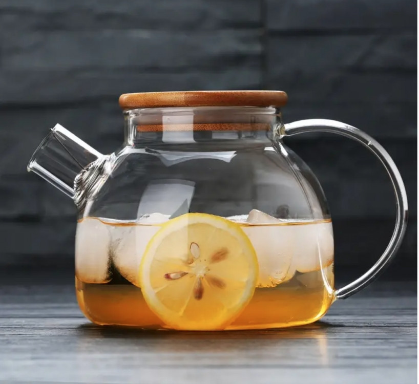 Заварювальний скляний чайник із металевим ситом 1000 мл Вінниця - фото 1