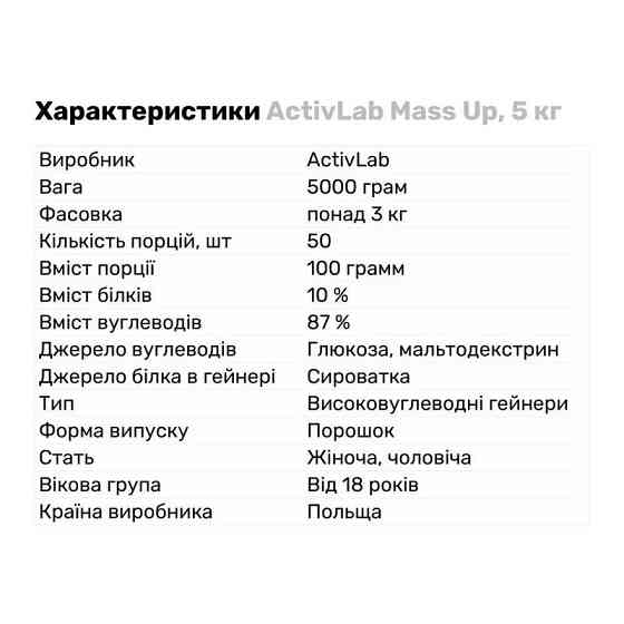 Гейнер Mass Up 5000 g (Chocolate) Луцк