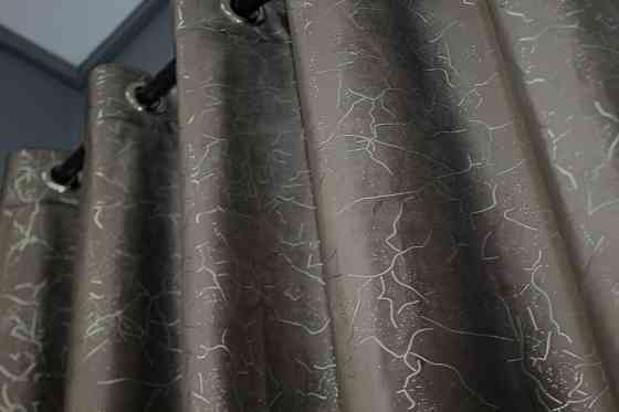 Комплект штор на люверсах VR-Textil Оксамит (бархат) Афіна № 1316ш Какао 150х270 см 2 шт (37-0084) Київ