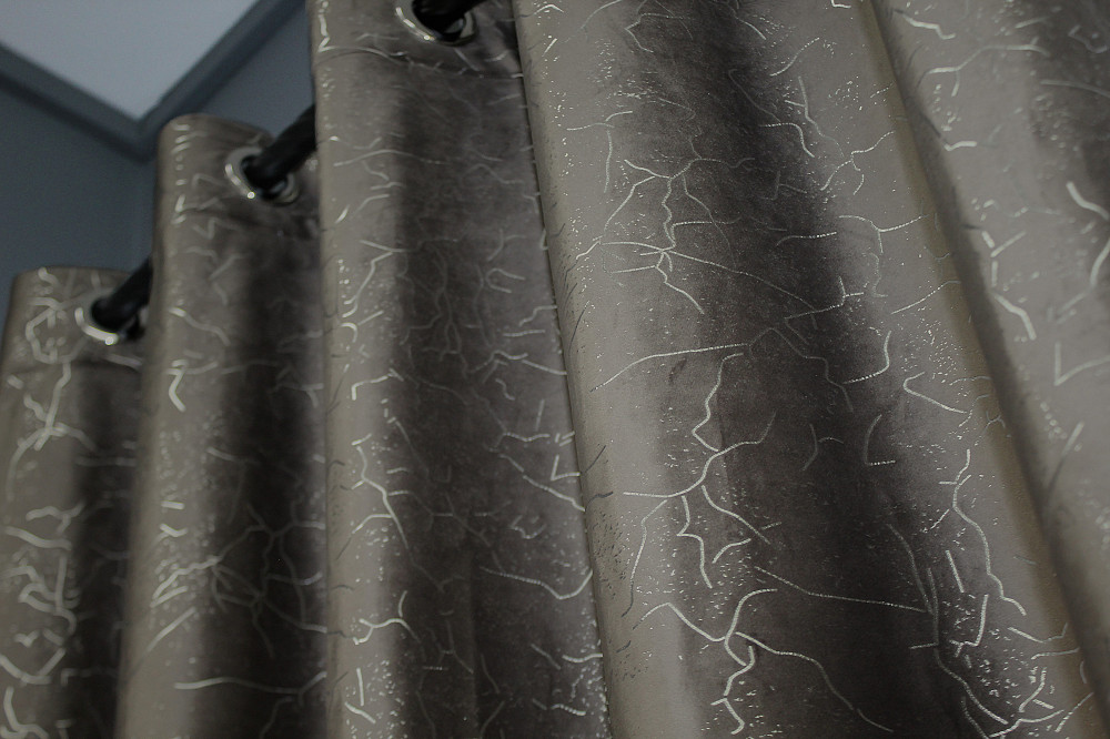 Комплект штор на люверсах VR-Textil Оксамит (бархат) Афіна № 1316ш Какао 150х270 см 2 шт (37-0084) Київ - фото 4