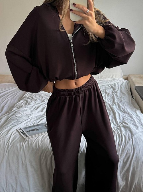 Женский трендовый костюм двойка из турецкого трикотажа oysho Шоколад Одесса - изображение 2