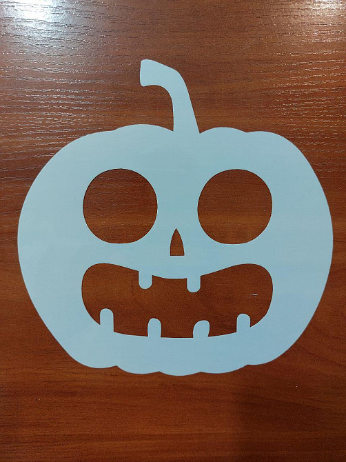 Хэллоуин трафарет Тыква из пластика 20 на 16 см серый Киев - изображение 3