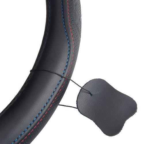 Чохол на кермо VLOD-24LC7 BK M, шкіра, чорний, один шов, бокове оздоблення Харків - фото 4