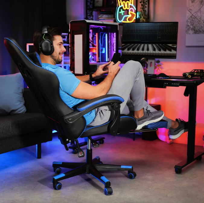 Кресло геймерское профессиональное Ragazo синее компьютерное игровое офисное Лучшее компьютерное кресло Киев - изображение 7