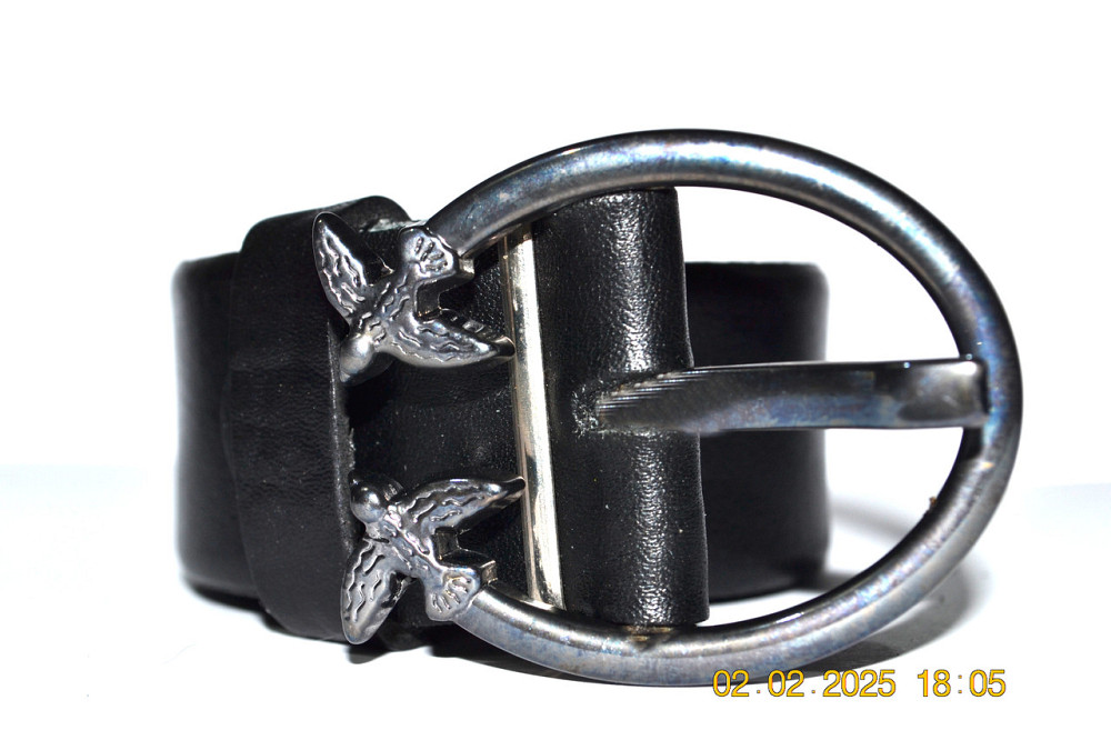 Шкіряний ремінь жіночий чорний 1250х35 мм Одеса - фото 2