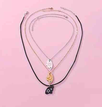 Набор подвесок для троих день ночь звезда раздельный кулон 3 шт Киев