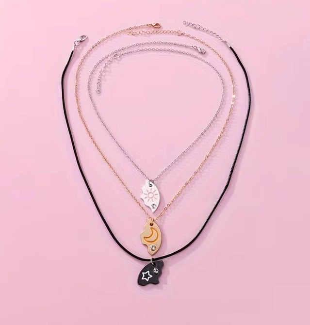 Набор подвесок для троих день ночь звезда раздельный кулон 3 шт Киев - изображение 3