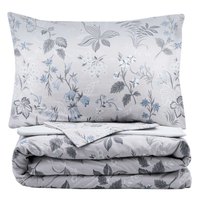 Постельное белье Ardesto Gloria сатин полевые цветы, серый светлый полуторный евро 160х220 (ART1622WF) Винница - изображение 2