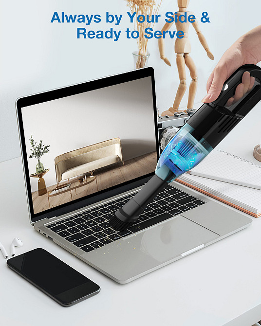 Ручний бездротовий пилосос EGH-VC2 ELEGIANT із потужним всмоктуючим фільтром HEPA Дніпро - фото 3