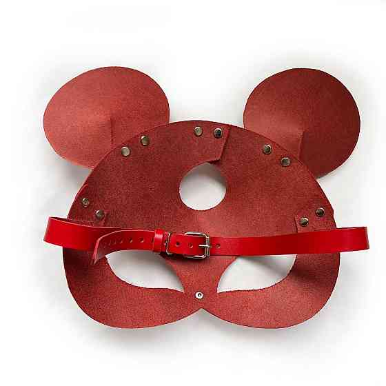 Шкіряна маска мишки Art of Sex - Mouse Mask, колір Червоний Sex Aura Київ