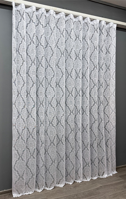 Тюль жакардова колір білий 1226т Київ - фото 6