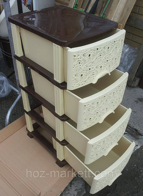 Комод ажурний на 4 ящики бежево-коричневий Харків - фото 8