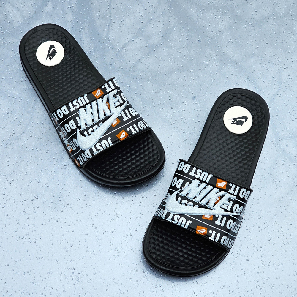 Чорні чоловічі Шльопанці Nike Сланці Білі капці Найк (розміри: 40,41,42,43,44) Дніпро - фото 9
