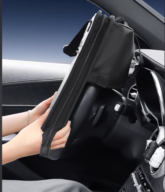 Столик - сумка автомобильный для ноутбука и на руль и спинку сиденья для планшета принятия пищи Черный Экокожа Кременчуг - изображение 5