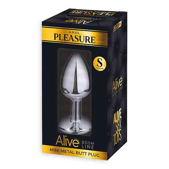 Металева анальна пробка з кристалом Alive Mini Metal Butt Plug White S Sex Aura Київ