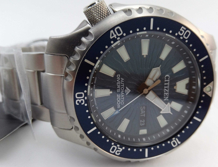 Японський чоловічий годинник 200 м дайвери Citizen NY0136-52L сапфір, механіка. Харків - фото 7