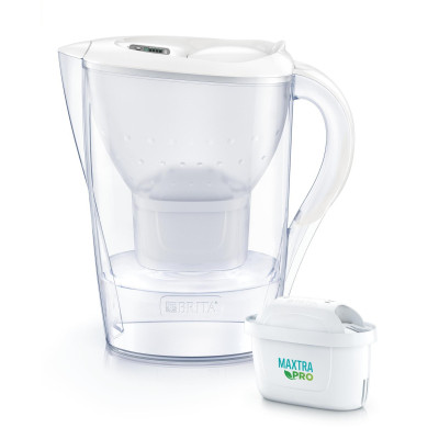 Фільтр-глечик Brita Marella Memo MXPro 2.4л (1.4л води) з фільтр-картриджем, білий (1052789) Вінниця - фото 1