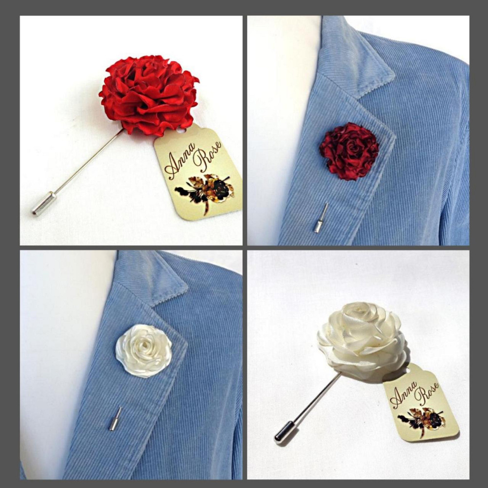 Бутоньерка цветок ручной работы на пиджак 