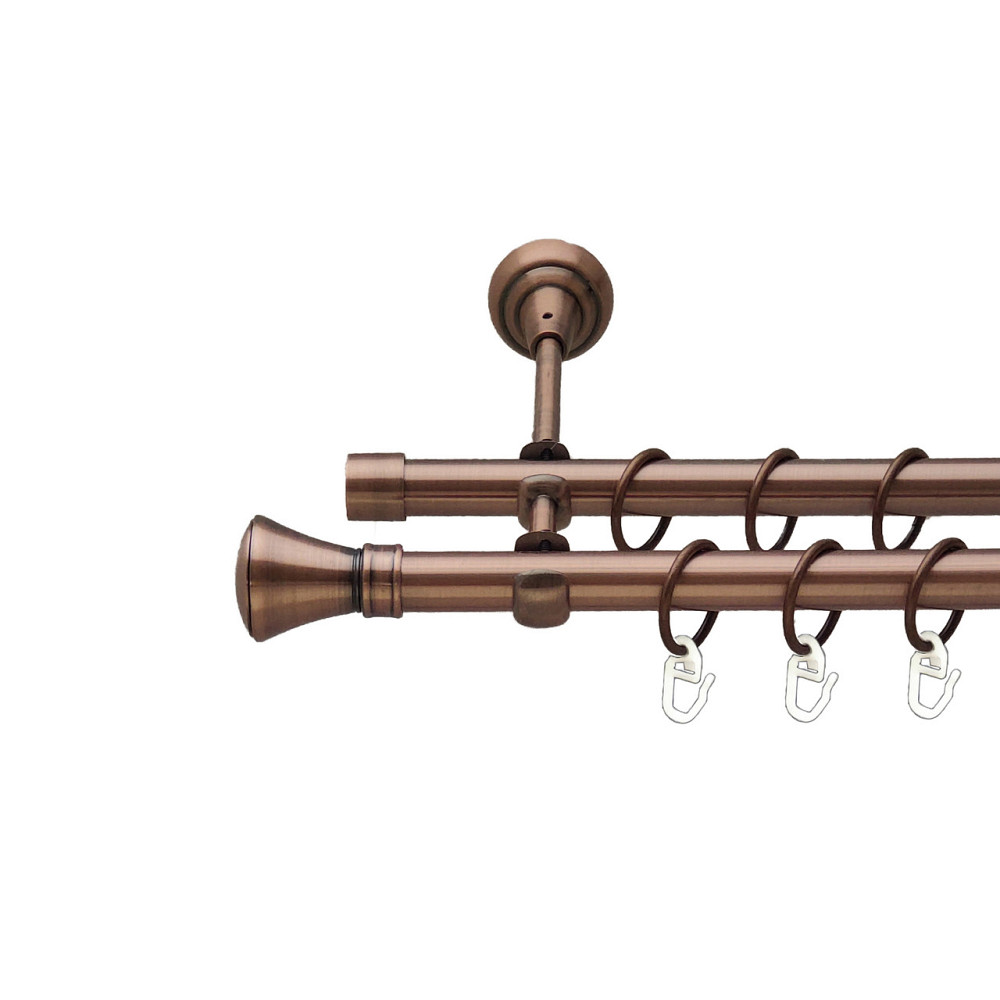 Карниз Orvit Люксор металевий дворядний відкритий Мідь 19\19 мм 240 см (00-00012105) Львов - изображение 1