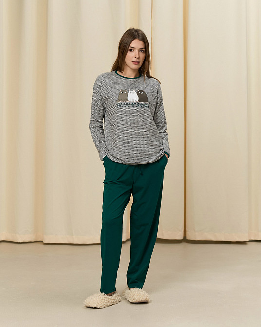 Женский комплект с однотонными штанами - Good morning Nicoletta 96903 M Киев - изображение 1