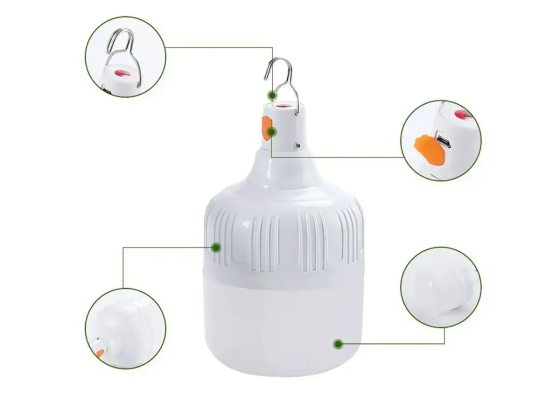 Світлодіодна лампа для кемпінгу Bailong BK-1820, акумуляторна, USB, переносна, біла, підвісна Одеса