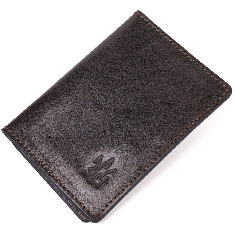 Обложка из глянцевой кожи на военный билет Тризуб ЗСУ GRANDE PELLE 16748 Коричневая Киев - изображение 10