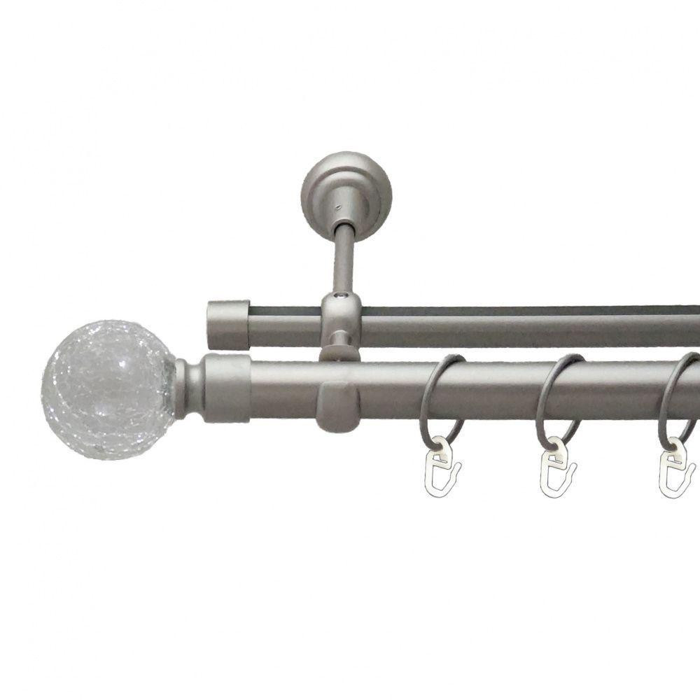 Карниз Orvit Сепія металевий дворядний опозитний гладка \ профільна труба кільце металеве Сатин 25\19 мм 160 Львов - изображение 1