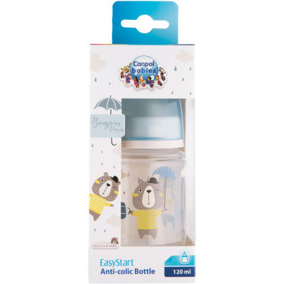 Пляшечка для годування Canpol babies Bonjour Paris з широким отвором 120 мл Синя (35/231_blu) Вінниця - фото 2