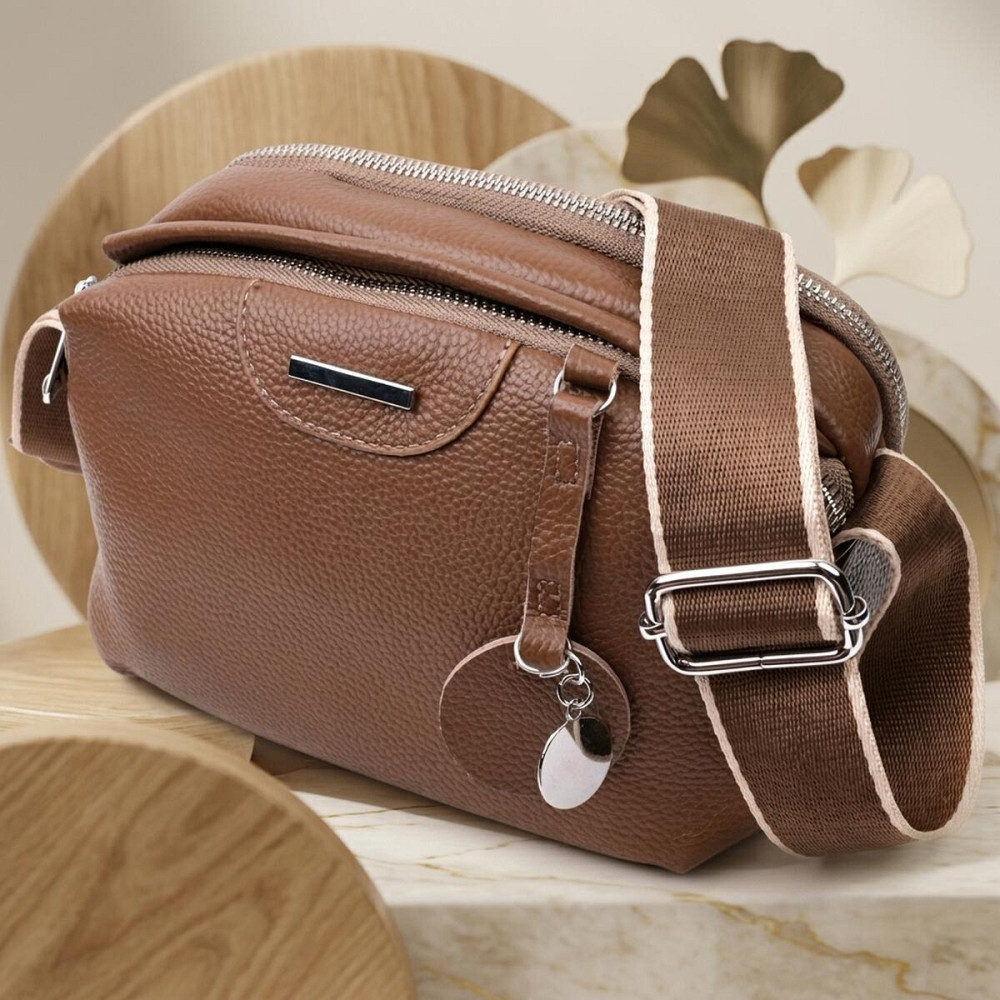 Модная сумка на каждый день с двумя отделениями из натуральной кожи Vintage 22596 Коричневый Киев - изображение 11