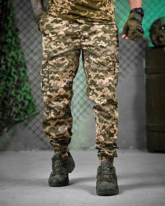 Тактические мужские штаны джогер 50 на резинке облегченные пиксель Одесса - изображение 10