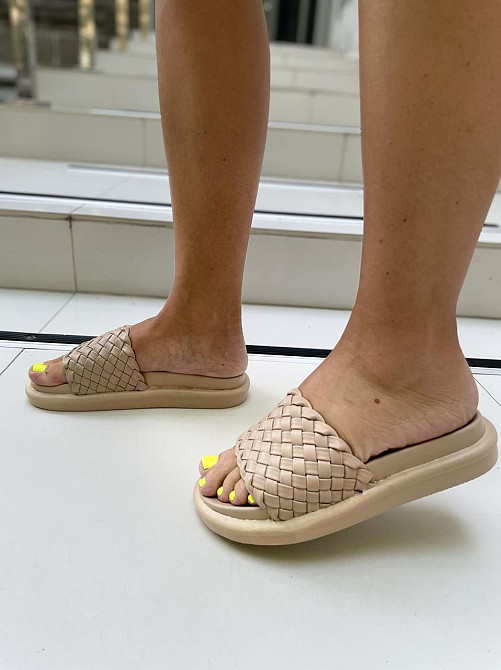 Seben Модні шльопанці жіночі еко-шкіра бежеві на низькому ходу літні Seben T115-3 р. 36, 38, 39 Коломия - фото 6