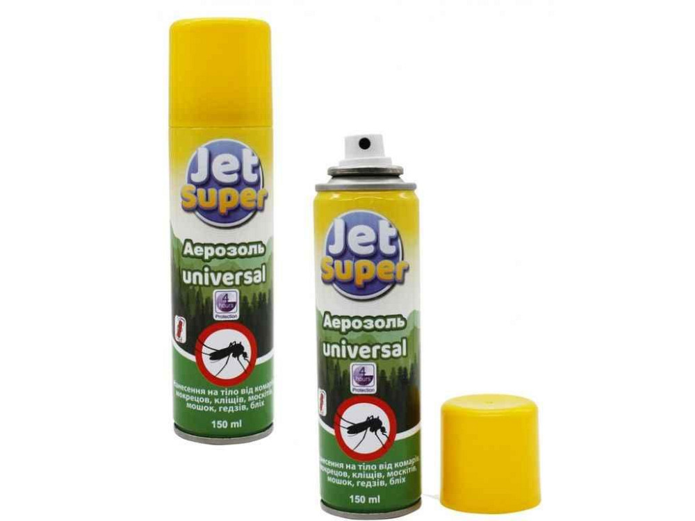 Аерозоль від комарів та кліщів 150мл Universal (захист 4год) ТМ JET SUPER Київ - фото 1