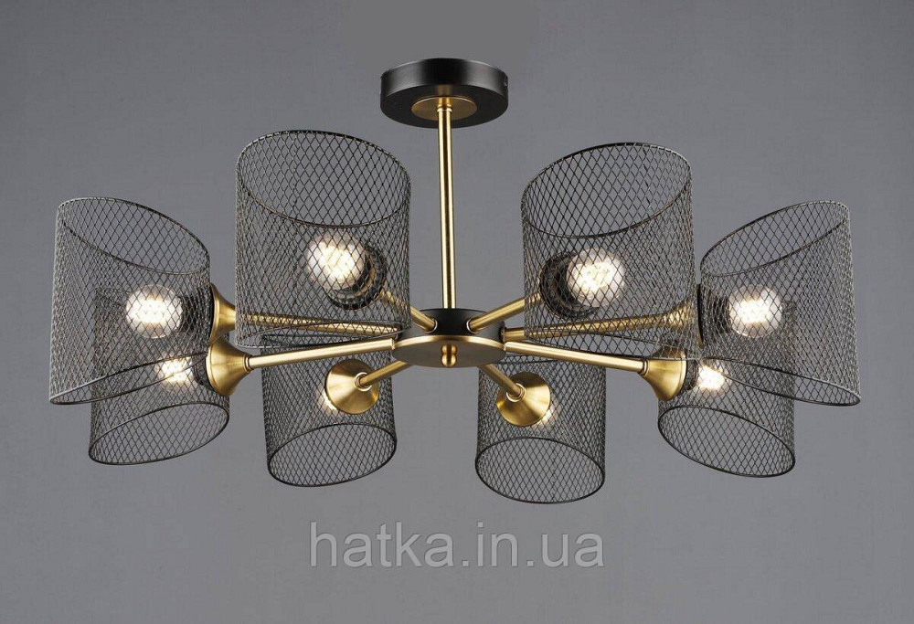 Підвісна люстра на 8 плафонів B N6685/8 Чорний+Мідь Київ - фото 1
