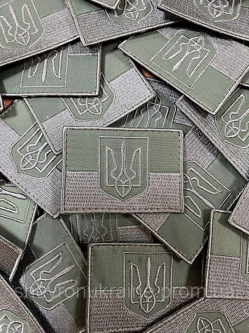 Шеврон Флаг Украины полевой (Форма прямоугольная. На липучке) Размер 7x5см Киев - изображение 4