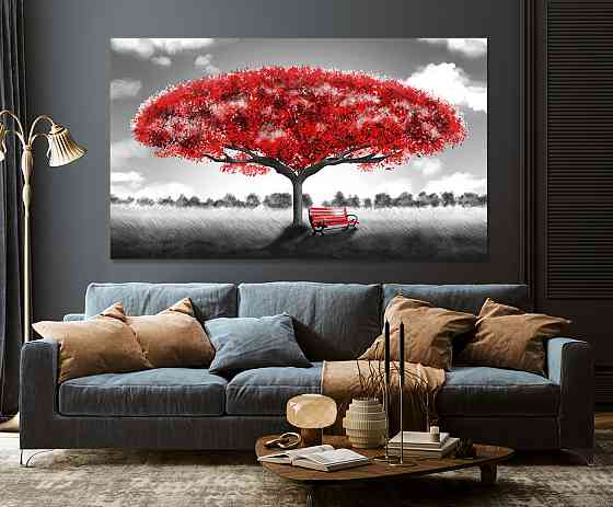 Картина холст у вітальню / спальню   Червоне дерево    MLP_76 ( 60х30см ) 40x80 см Київ