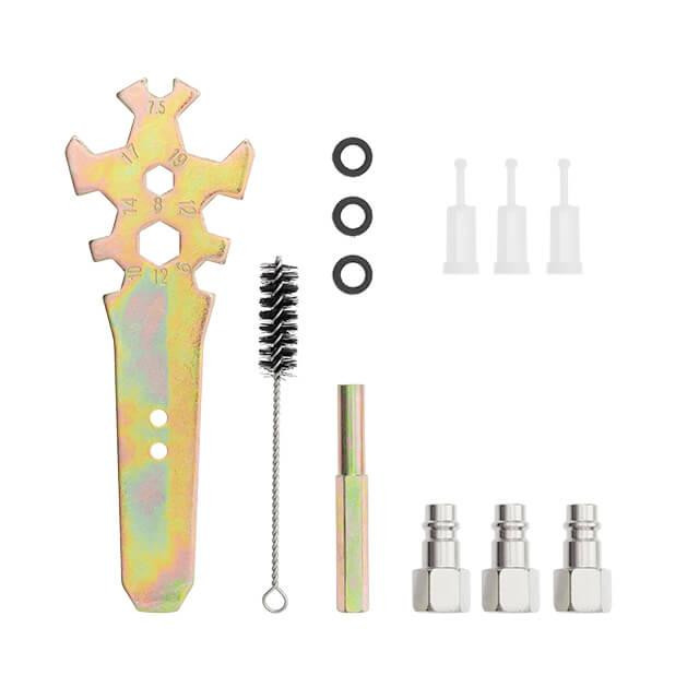 Набір фарбопультів HVLP 3 од., (форсунки 0,8, 1,3, 1,7 мм), регулятор тиску, два пластикових та один металевий бачок INTERTOOL Київ - фото 19